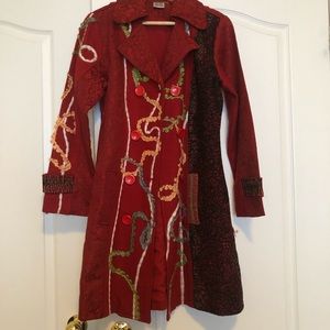 Red Jacket with Threading Designs, Size S
